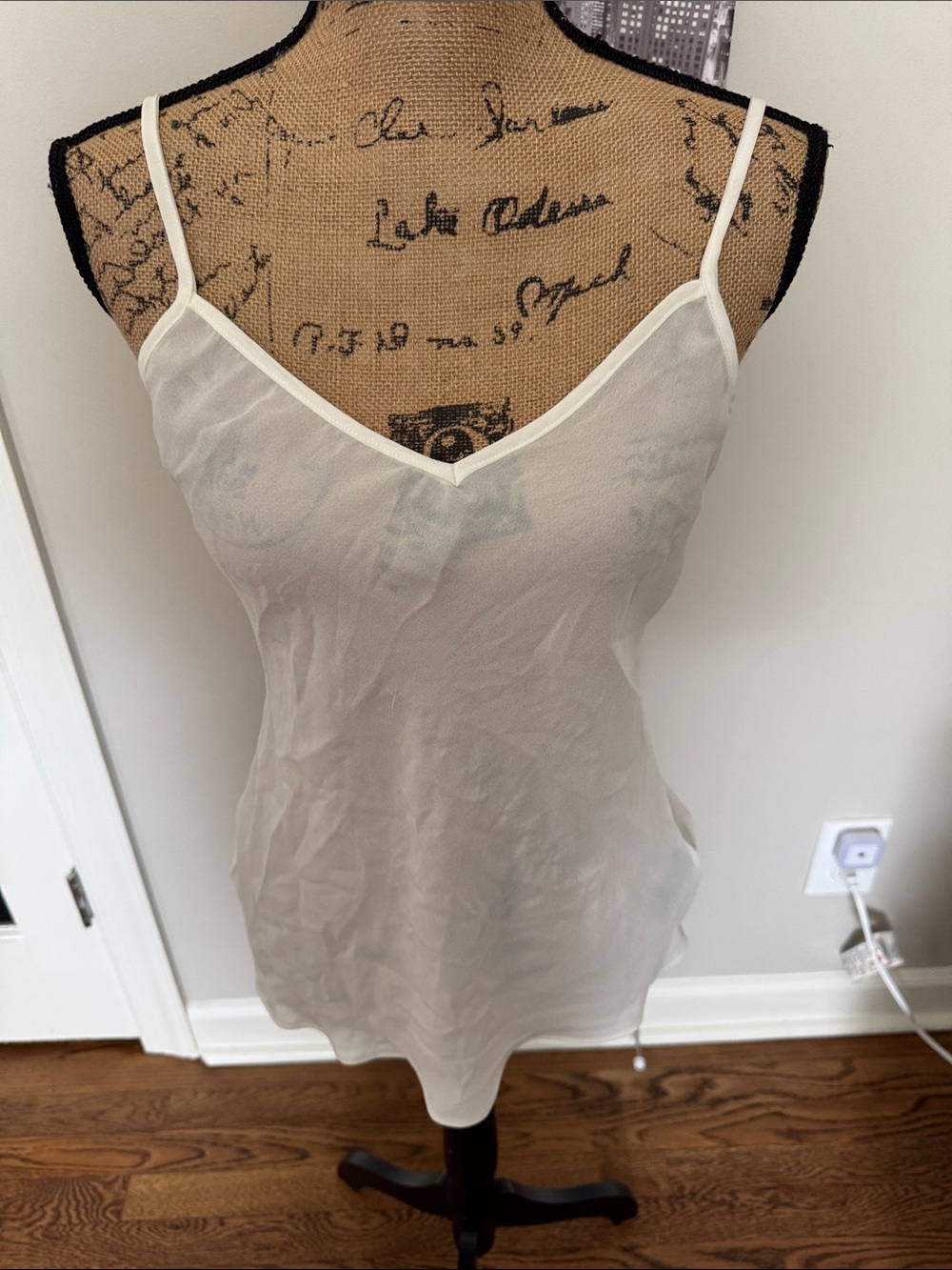 Ralph Lauren White Slip Top with Dark Green Label